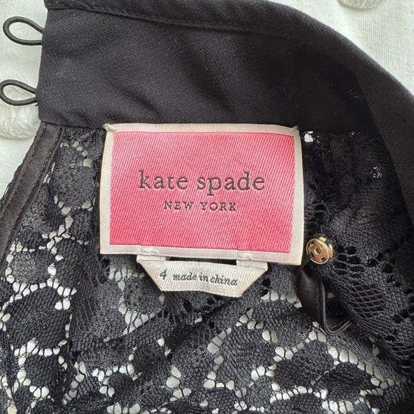 Kate Spade Flora Leopard Lace Mini Dress Black Size 4 - Picture 10 of 11